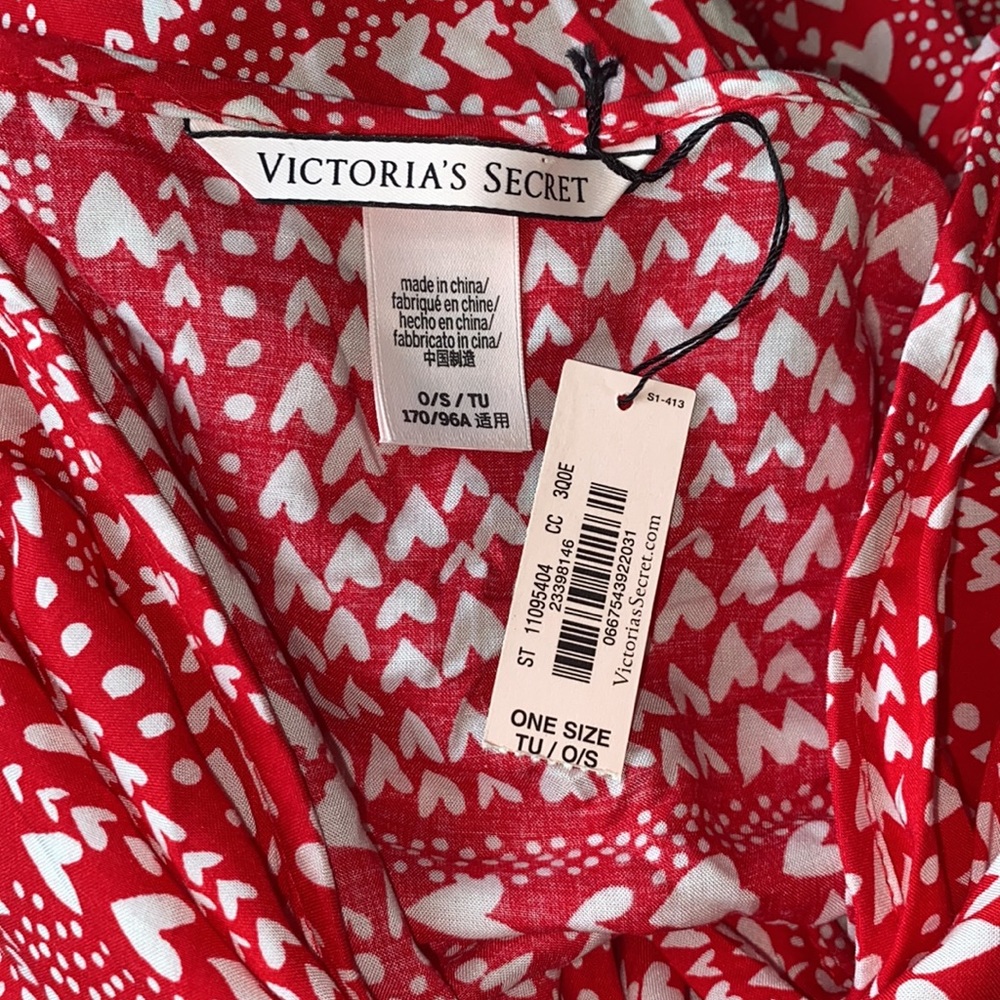 Victorias Secret Heart Print Kimono Robe - Picture 6 of 7
